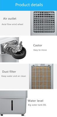 สวิตช์แบบแมนนวลสามด้าน Air Cooler Evaporative Cooler ตั้งพื้น 220V